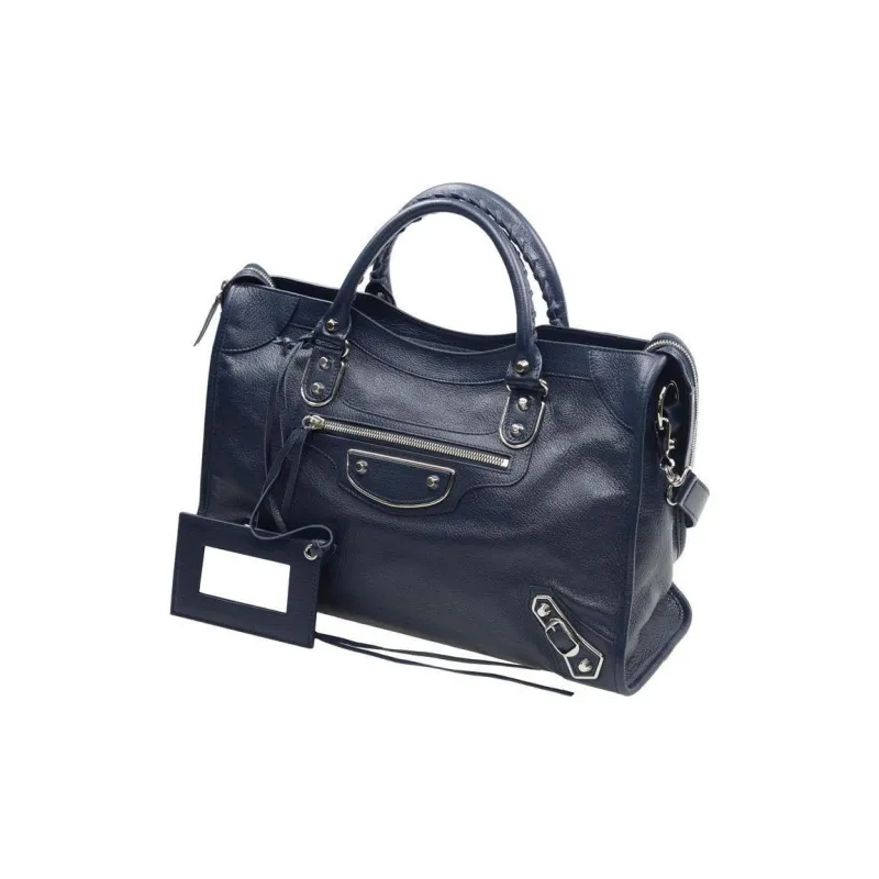 Balenciaga Lambskin Shoulder Bag, Crossbody Bag, Handbag Women's Dark Blue-1