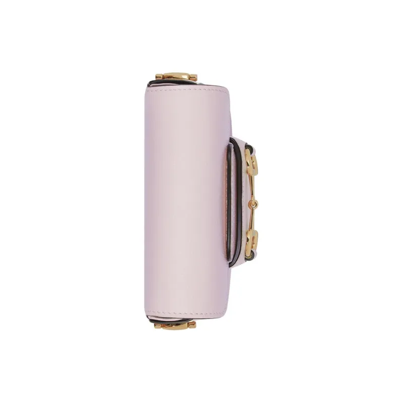 GUCCI Horsebit 1955 Leather Shoulder Bag Crossbody Bag Extra Mini Women's Light Pink-3