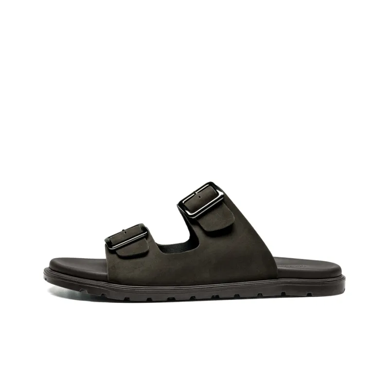 LEAVELAND Slide Slippers Men Dark Gray/Brown-5