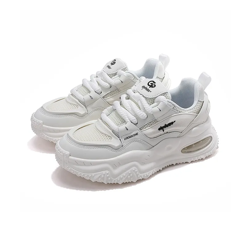 Lingwuzhe Cushioning, Slip Resistant, Abrasion Resistant, Height Increasing, Rebound Mid Top Casual Shoes Unisex-2