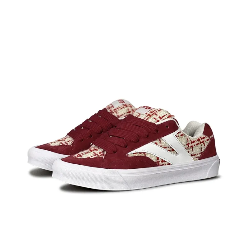 VFDF Wear Resistant Low Top Skateboard Shoes Women's Red-3