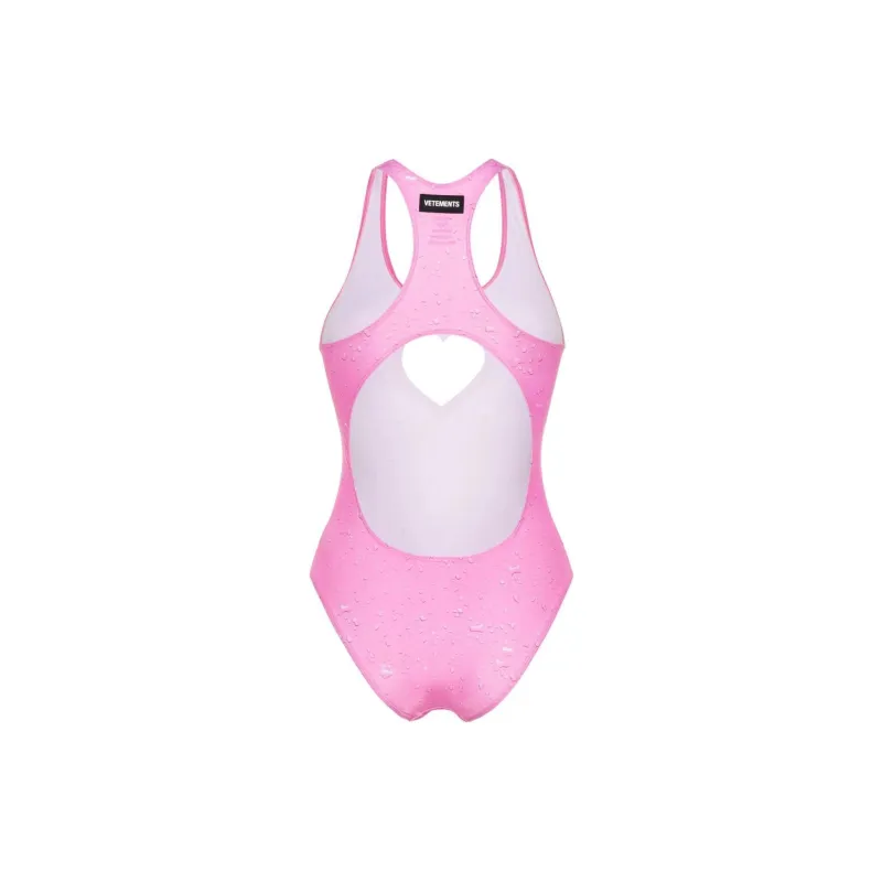 Vetements Heart Cutout Swimsuit 'Pink Splash'-1