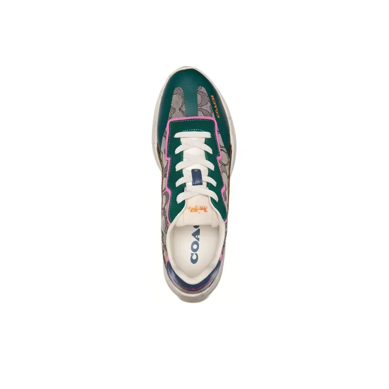 COACH Low Top Casual Shoes Men's Dark Green-2
