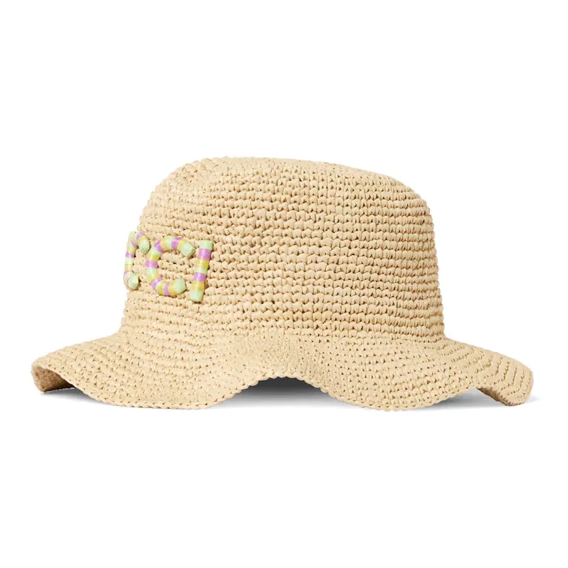 GUCCI Logo-patch Raffia Hat-1