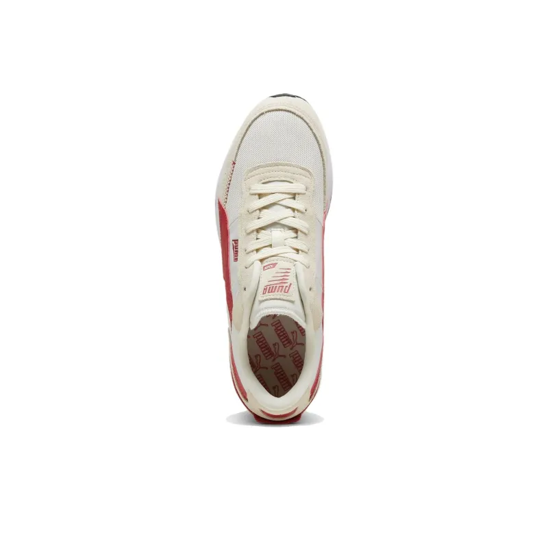PUMA Cushioned Wear Resistant Breathable Low Top Casual Running Shoes Unisex White Red-3