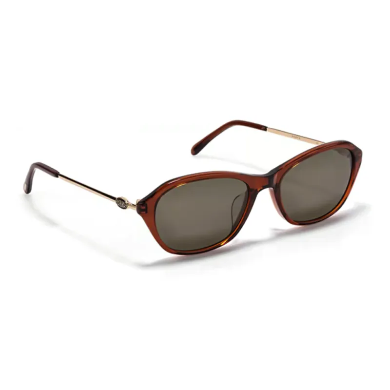 Fakeme Plate Frame Rectangular Sunglasses Unisex Brown-1
