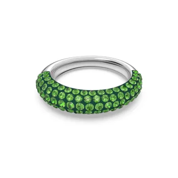 Swarovski Rhodium Plated Faux Crystal Rings Women's Green