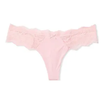 Victoria's Secret DREAM ANGELS Lace-Trim Thong Panty/Pretty Bm Underpants Women's 1 Pack Light Pink