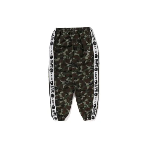 A BATHING APE BAPE X SAINT Mxxxxxx Co-branded Series Casual Pants Unisex Olive