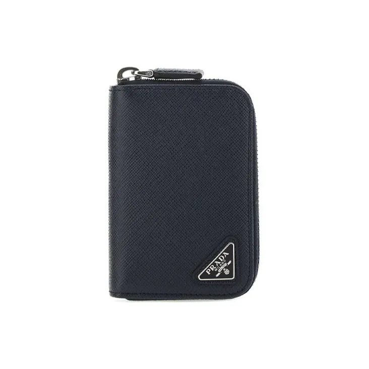 PRADA Leather Wallet Men's Blue-0