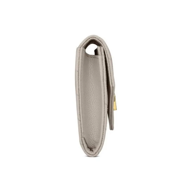 SAINT LAURENT Monogram Leather Envelope Bag Wallet Small Size Women's White-1