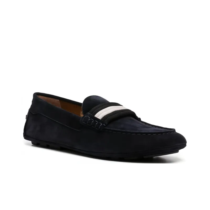 BALLY Striped-edge Suede Loafers-2