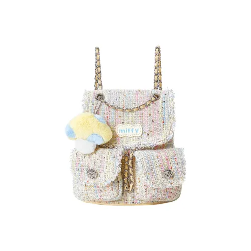 Miffy Fabric Small Backpack Shoulder Bag Women's Yellow/Pink