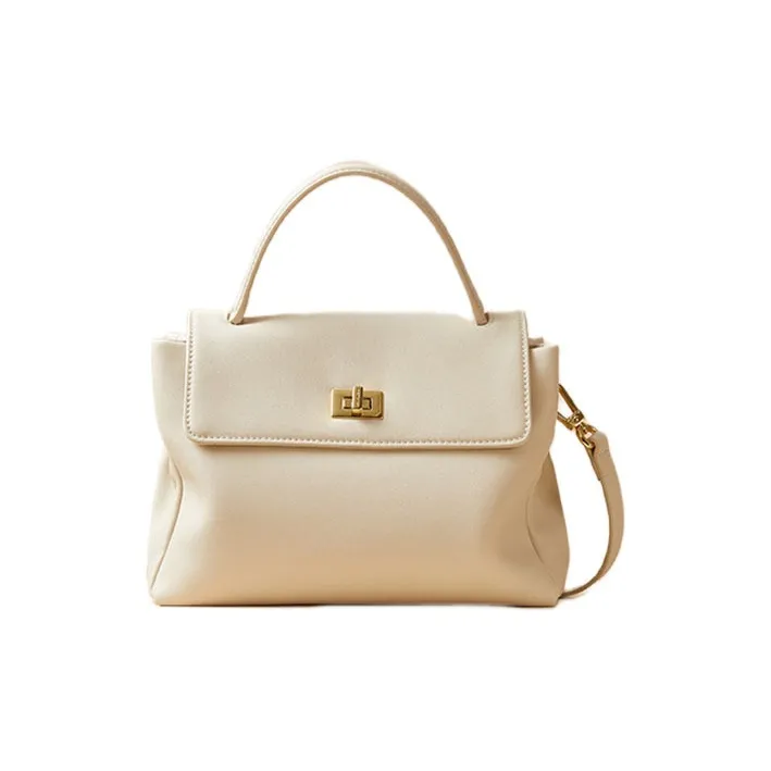 H YXIANG Split Cow Leather One Shoulder Handbag Women's White/Black/Brown/Yellow-0