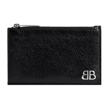 Balenciaga Arena Lambskin Card Holder Regular Men's Black