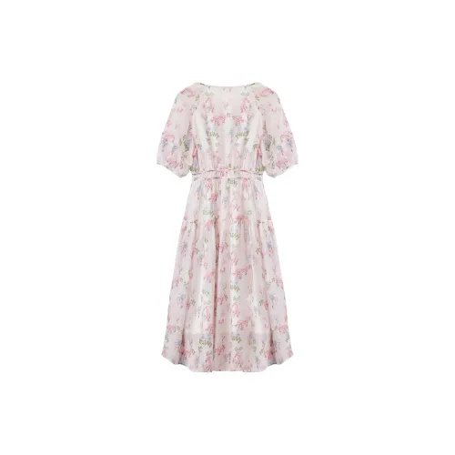 XIANGYING Short-Sleeved Dresses Women's Pink