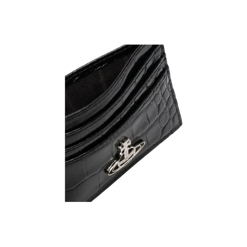 Vivienne Westwood Cow Leather Card Holder Women's Black-3