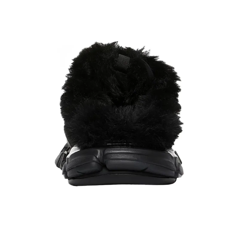 Balenciaga Track Mule Faux Fur Black-3