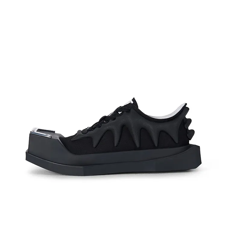 ANCIENT FOSSIL Anti Slip And Wear Resistant Height Increasing Stylish Skateboarding Shoes Unisex Black-0
