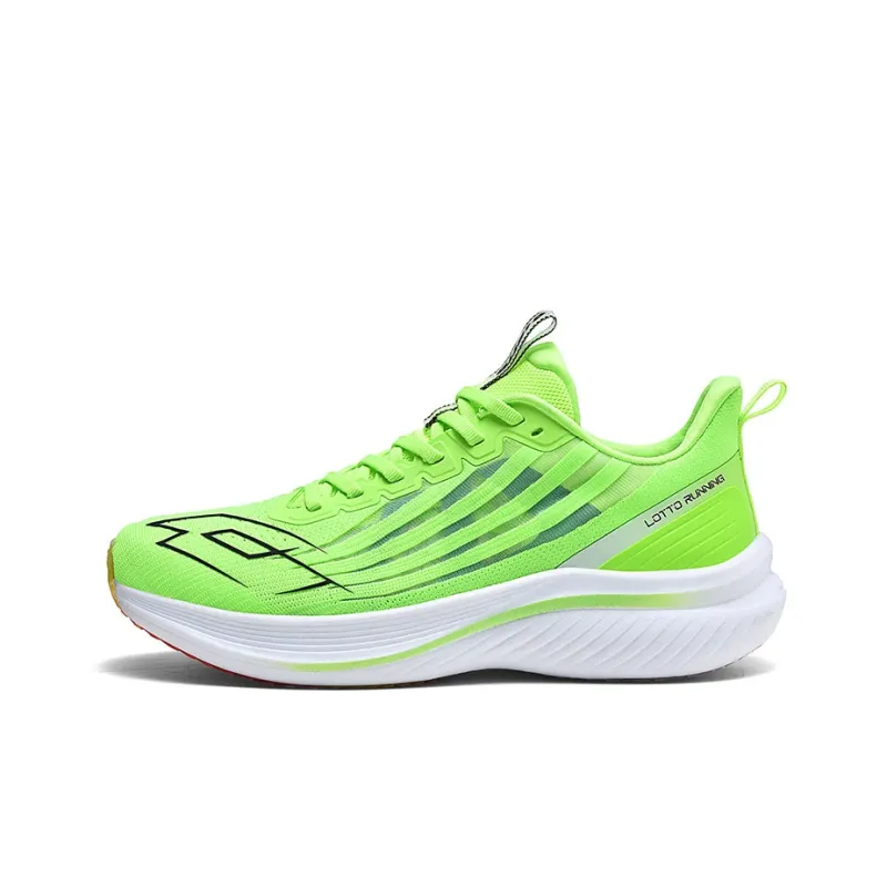LOTTO Cushioning Anti Slip And Wear Resistant Low Top Marathon Running Shoes Men's Neon Green-0