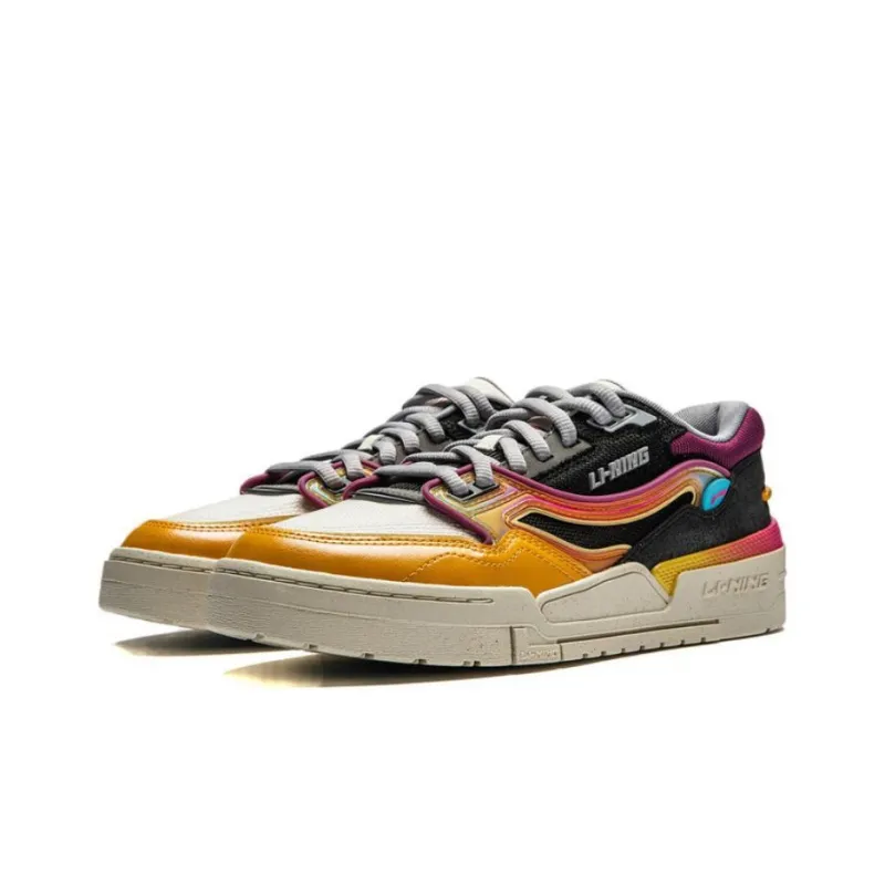 LINING 001 BTC Skateboard Shoes Men Low Top Sub Orange/Black/Ivory-2