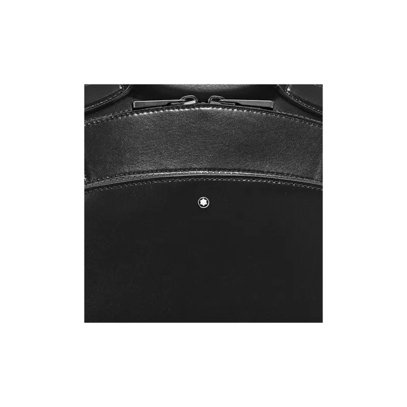 MONTBLANC Shiny Leather Backpack Small Size Men's Black-2