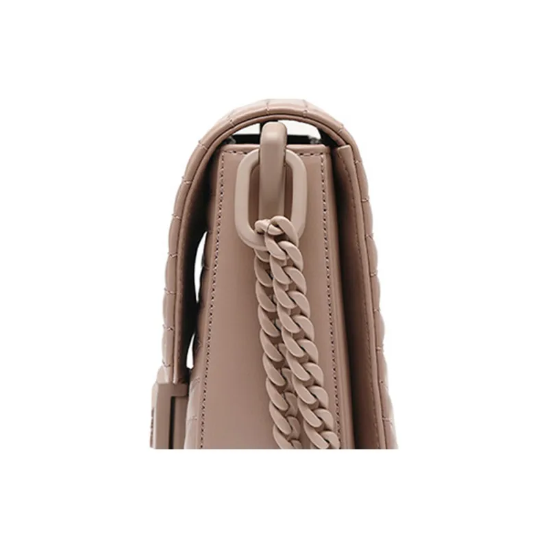 PRADA Leather Shoulder Bag Crossbody Bag Women's Nude-4