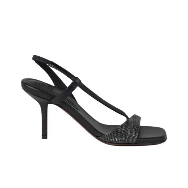 Brunello Cucinelli Monili Chain Square Toe Sandals Women's-1