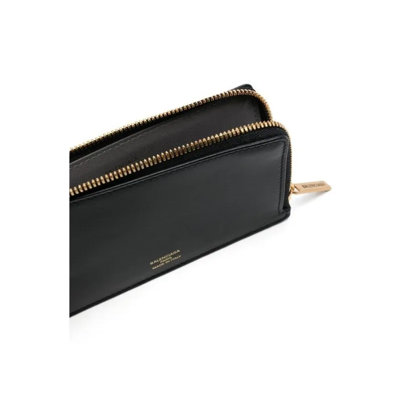 Balenciaga Calfskin Coin Purses Card Holders Regular Women's Black-3