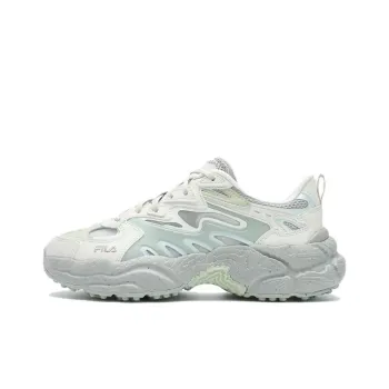 FILA Fern Sneakers Abrasion Resistant Height Increasing Low Top Chunky Sneakers Women's White Green
