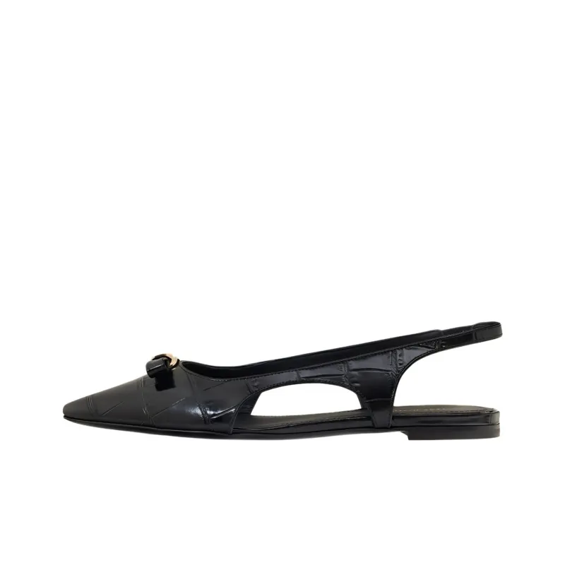 FERRAGAMO Logo-plaque Slingback Ballerina Shoes-0