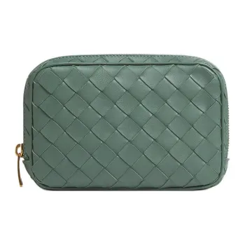Bottega Veneta Cow Leather Clutch Small Size Women's Aloe Vera Green