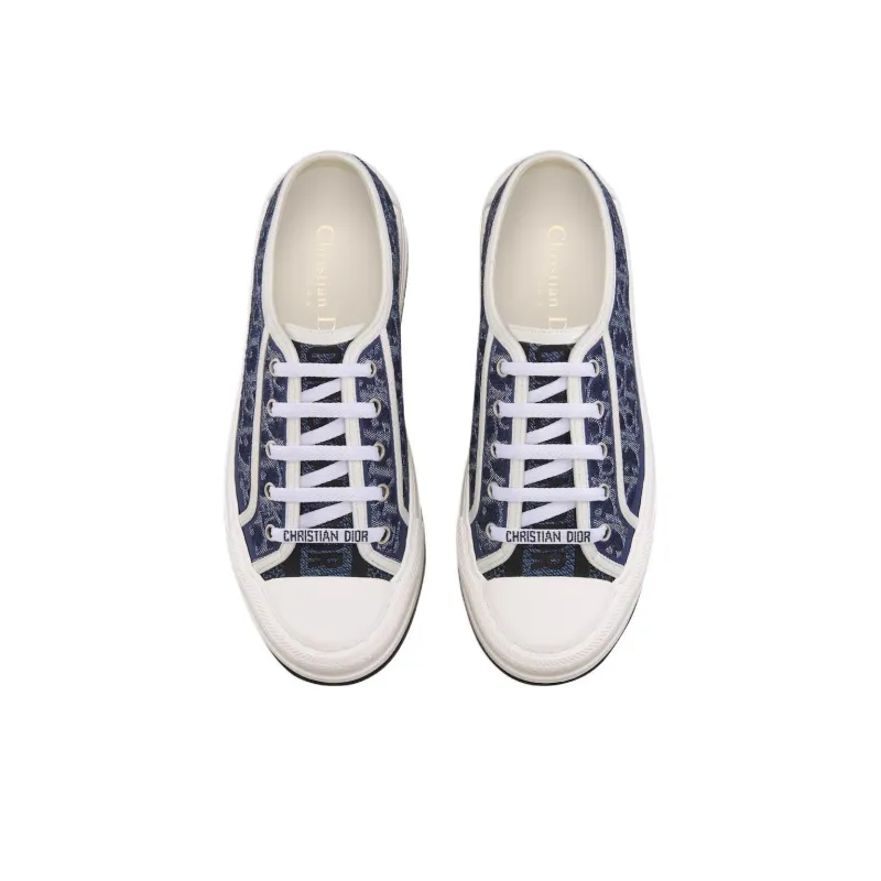 DIOR Walk'n'Dior Platform Shoes Low Top Skateboard Shoes Women's Blue-3