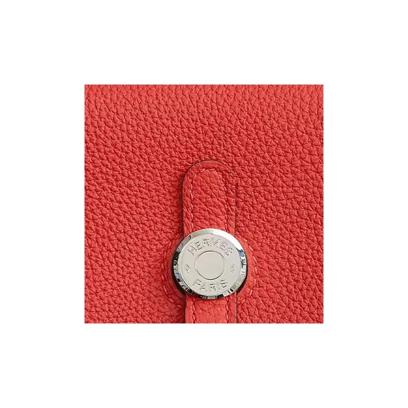 HERMES Dogon Togo Calfskin Wallets Card Holders Women's 93 Orange Orange-2