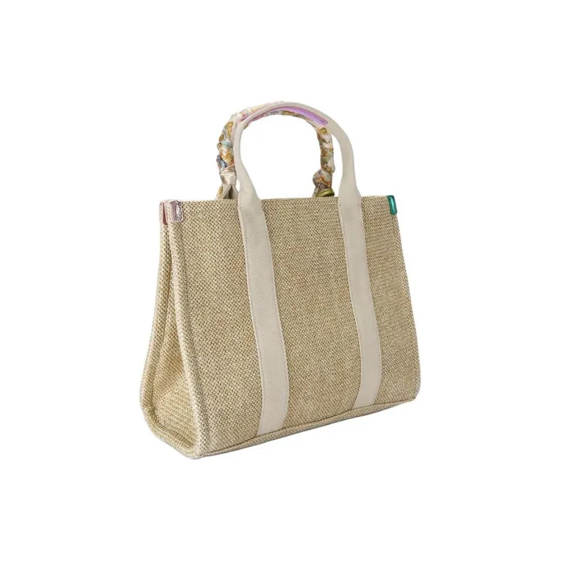 Kurt Geiger London Denim Fabric Canvas Bag Shoulder Bag Crossbody Bag Handbag Women's White & Multicolor-4