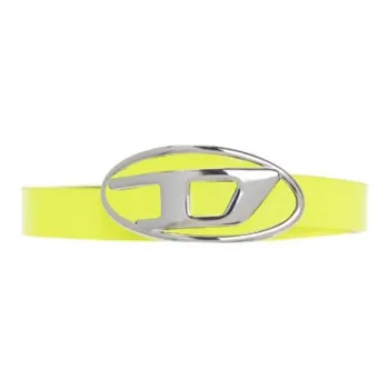 DIESEL Badge Decoration Smooth Buckle Metal Leather Belts Women's Yellow