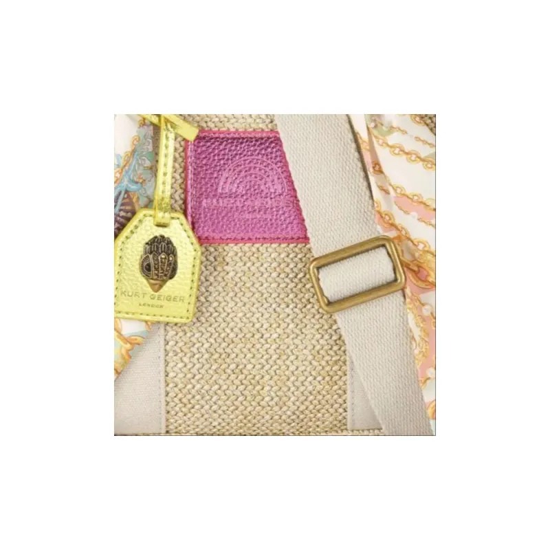 Kurt Geiger London Woven Fabric Shoulder Bag Crossbody Bag Handbag Extra Small Women's Beige-5