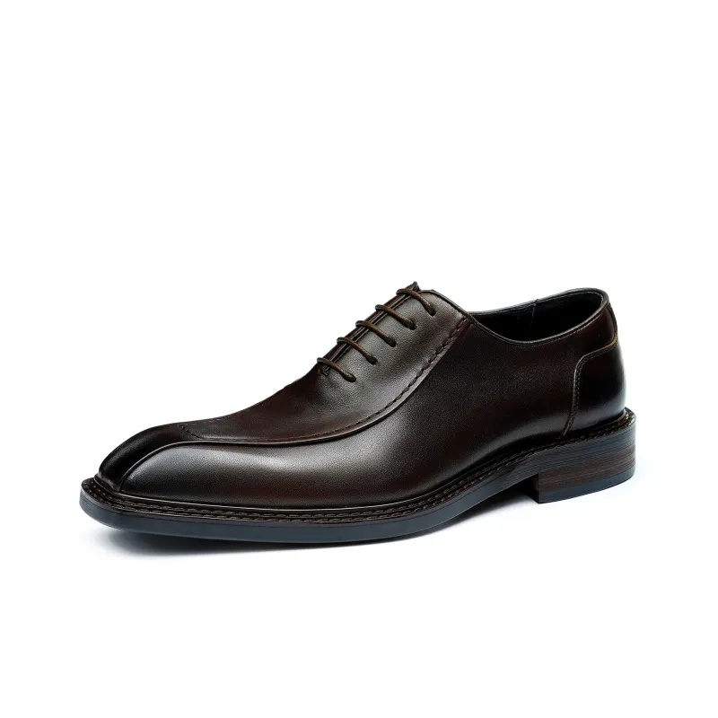 ASTON M.JAZZ Dress Shoes Men Low Top Black/Coffee-8