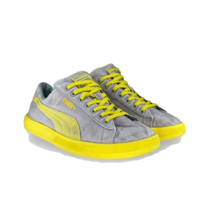 PUMA Archive Lite Cushioning Low-Top Skateboard Shoes Men's Gray Yellow-3