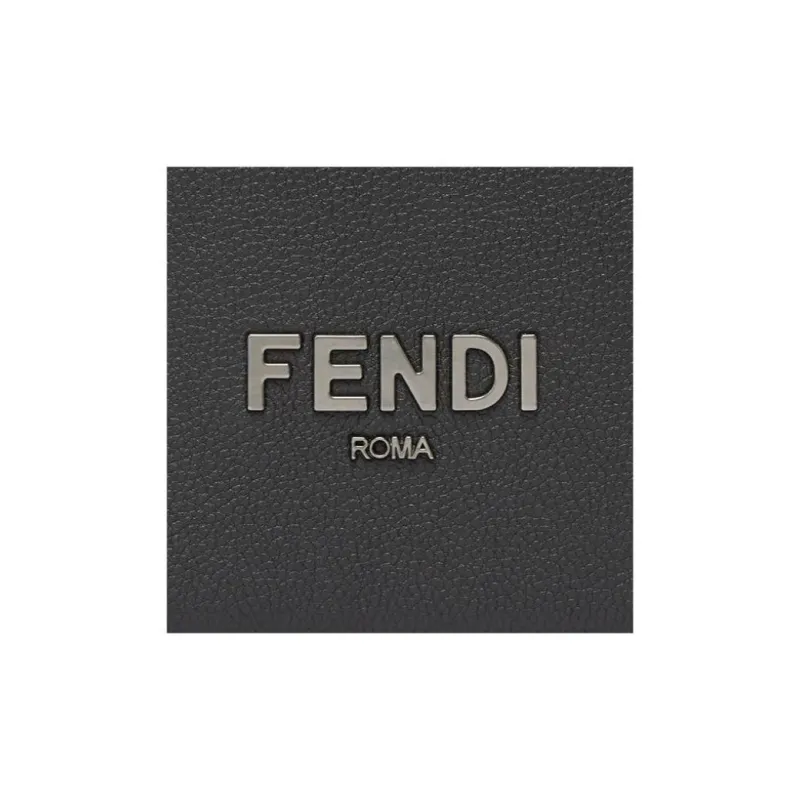 FENDI Signature Calfskin Wallet Men's Black-3