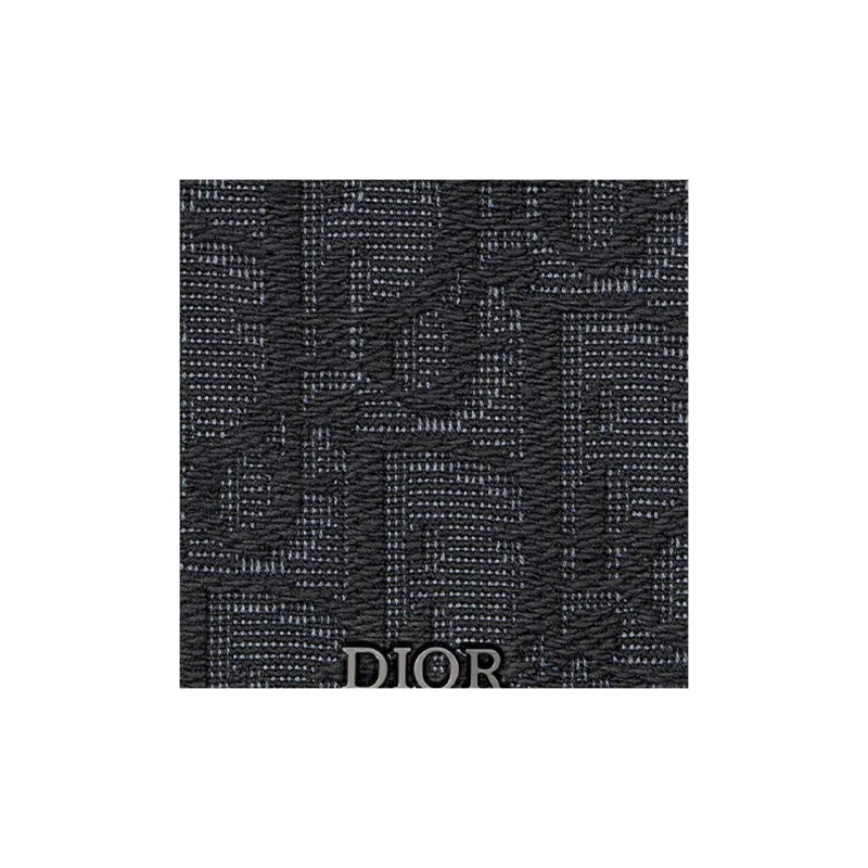DIOR Oblique Jacquard Fabric Card Holder Men's Black-4