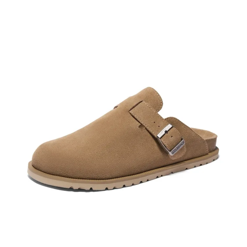 BELLE EVA Quick Dry And Abrasion Resistant Closed Toe Slippers Men's Apricot, Brown-1