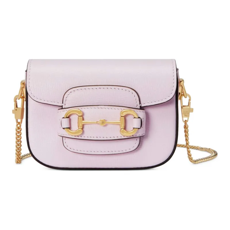 GUCCI Horsebit 1955 Leather Shoulder Bag Crossbody Bag Extra Mini Women's Light Pink-0