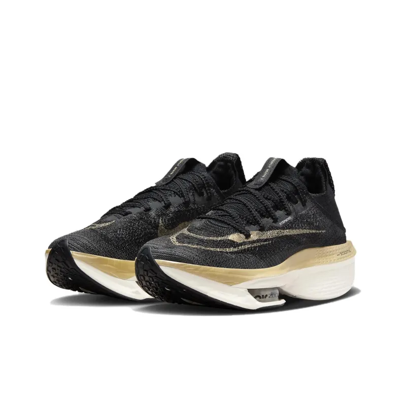 Nike Air Zoom Alphafly Next% 2 Black Metallic Gold Grain Women's-2