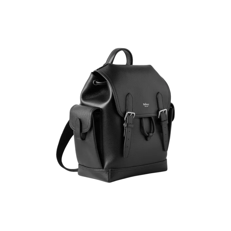 Mulberry Grained Leather Backpack Small Size Women's Black-1