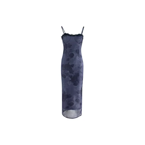 CPAURA Slip Dresses Women's Purple Gray