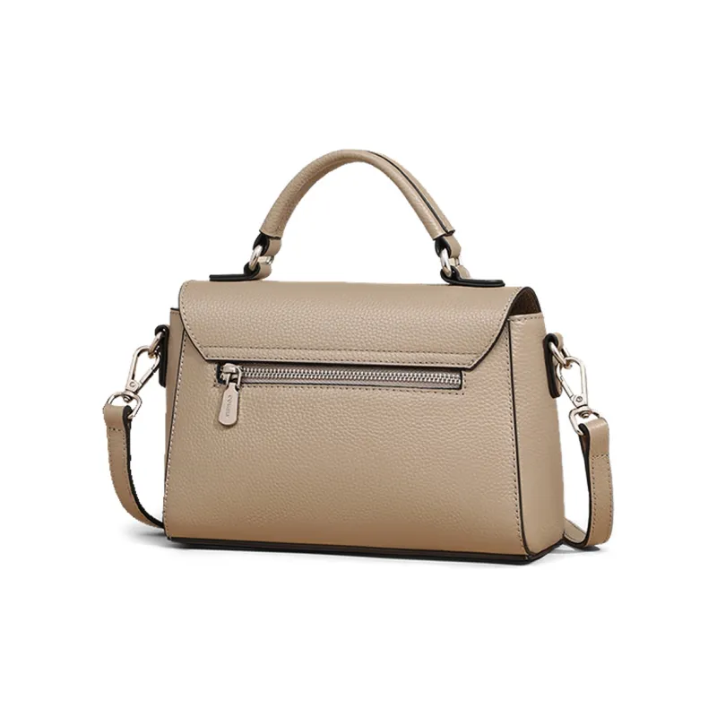 COMELY Cow Leather Bonded Synthetic Leather Shoulder Bag Crossbody Bag Handbags Regular Women's Black/Light Khaki-3
