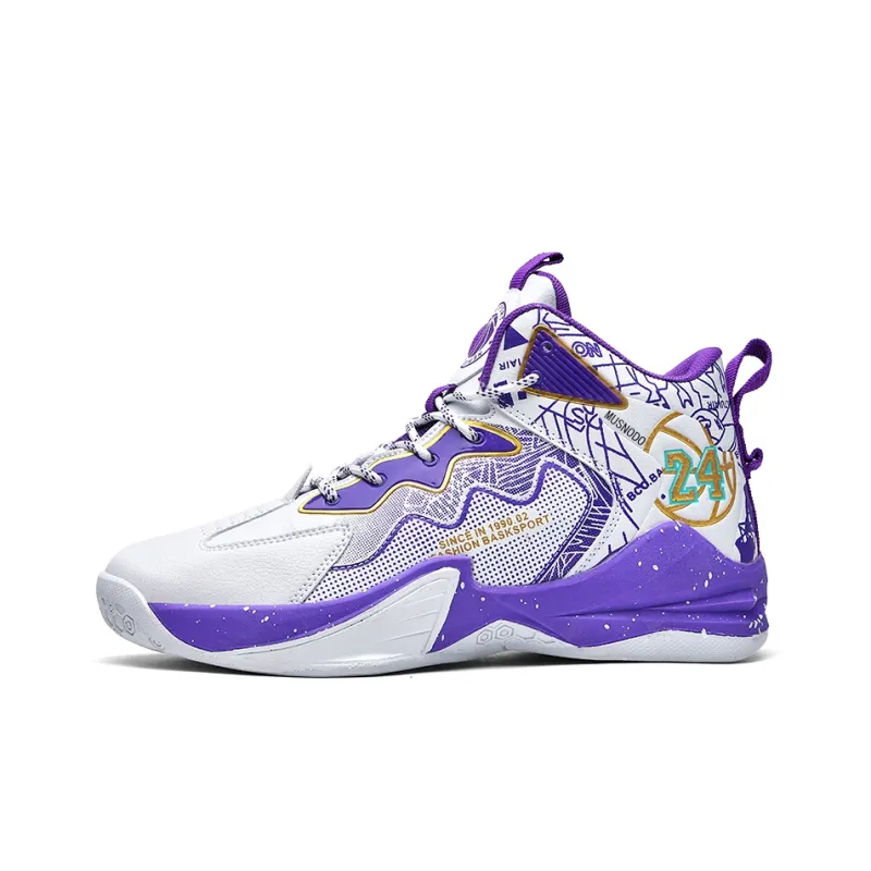 MUSNODO Cushioning, Slip Resistant, Abrasion Resistant, Coverage, Rebound Mid Top Basketball Shoes Unisex-6