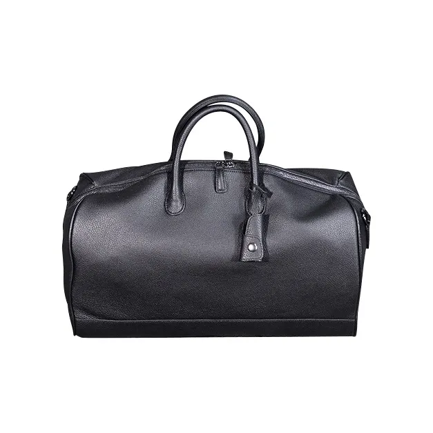 DOSRFINI Genuine Leather Top Grain Cow Leather Travel Bag Regular Men's Black-3