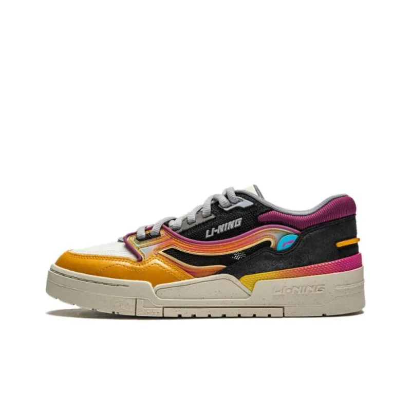 LINING 001 BTC Skateboard Shoes Men Low Top Sub Orange/Black/Ivory-0